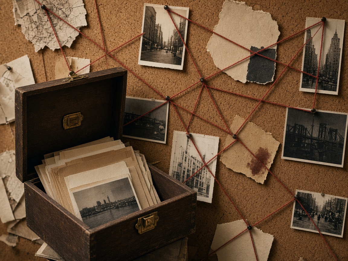 Clippings and leads filed into a personal archive
