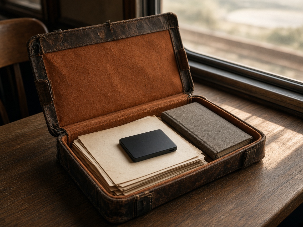 A portable case for taking the archive with you
